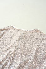 Load image into Gallery viewer, Black Sequin Zip up Round Neck Long Sleeve Jacket