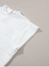 Load image into Gallery viewer, Dark Green Wavy Textured Mock Neck Cap Sleeve Top