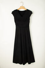 Load image into Gallery viewer, Phalaenopsis Short Sleeve Shirred High Waist V Neck Maxi Dress