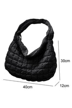 Load image into Gallery viewer, White Quilted Zipper Large Shoulder Bag