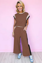 Load image into Gallery viewer, Strawberry Pink Color Block Detail Casual Two-piece Set