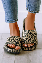 Load image into Gallery viewer, Leopard Print Thick Sole Slip On Slippers