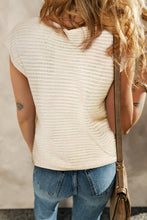 Load image into Gallery viewer, White Flower Crochet Round Neck Knitted Top