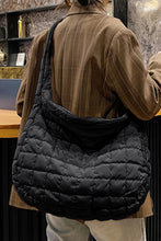 Load image into Gallery viewer, White Quilted Zipper Large Shoulder Bag