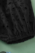 Load image into Gallery viewer, White Flower Embroidered Hollow-out Puff Sleeve Blouse