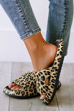 Load image into Gallery viewer, Leopard Print Thick Sole Slip On Slippers