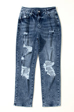 Load image into Gallery viewer, Sky Blue Light Wash Frayed Slim Fit High Waist Jeans