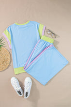 Load image into Gallery viewer, Strawberry Pink Color Block Detail Casual Two-piece Set