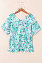 Load image into Gallery viewer, Sky Blue Loose Painted Floral Tee