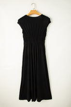 Load image into Gallery viewer, Phalaenopsis Short Sleeve Shirred High Waist V Neck Maxi Dress