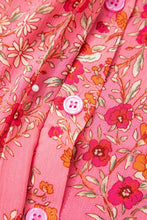 Load image into Gallery viewer, Rose Red Floral Print Wide Short Sleeve Loose Shirt