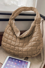 Load image into Gallery viewer, White Quilted Zipper Large Shoulder Bag