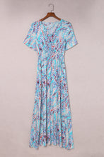 Load image into Gallery viewer, Rose Wrap V Neck Floral Maxi Dress