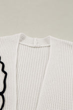 Load image into Gallery viewer, Beige Flower Embroidered Drop Shoulder Open Front Duster Cardigan