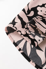 Load image into Gallery viewer, Black Plus Size Floral Printed Puff Sleeve Collared Maxi Dress