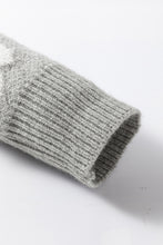 Load image into Gallery viewer, Khaki Floral Pattern Half Zip Drop Shoulder Sweater