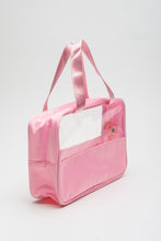 Load image into Gallery viewer, Black TRAVEL Chenille Letter Clear PVC Makeup Bag