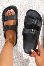 Load image into Gallery viewer, Black Double-buckle EVA Slippers