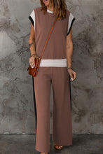 Load image into Gallery viewer, Strawberry Pink Color Block Detail Casual Two-piece Set