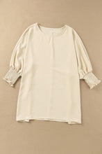 Load image into Gallery viewer, White Smocked Wrist Shift Top