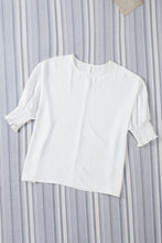 Load image into Gallery viewer, White Smocked Wrist Shift Top