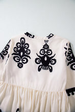 Load image into Gallery viewer, Beige Western Pattern Print Tasseled Notch V Neck Mini Dress
