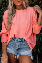 Load image into Gallery viewer, White Smocked Wrist Shift Top
