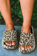 Load image into Gallery viewer, Leopard Print Thick Sole Slip On Slippers