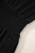 Load image into Gallery viewer, Black Shirred High Waist Sleeveless V Neck Jumpsuit