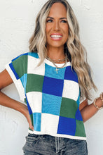 Load image into Gallery viewer, Grapefruit Orange Color Block Cap Sleeve Sweater
