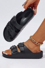 Load image into Gallery viewer, Black Double-buckle EVA Slippers