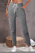 Load image into Gallery viewer, Gray Drawstring Waist Pocketed Joggers