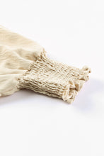Load image into Gallery viewer, White Smocked Wrist Shift Top