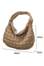 Load image into Gallery viewer, White Quilted Zipper Large Shoulder Bag