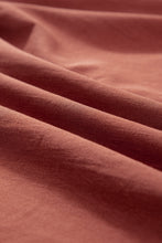 Load image into Gallery viewer, Mineral Red Floral Embroidered Puff Sleeve Split Neck Blouse