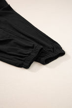 Load image into Gallery viewer, Black Shirred High Waist Sleeveless V Neck Jumpsuit