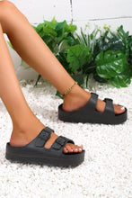 Load image into Gallery viewer, Black Double-buckle EVA Slippers