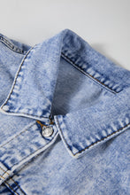 Load image into Gallery viewer, Beau Blue Vintage Washed Flap Pockets Denim Jacket