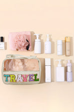 Load image into Gallery viewer, Black TRAVEL Chenille Letter Clear PVC Makeup Bag