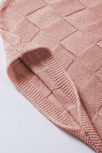 Load image into Gallery viewer, Dusty Pink Lattice Textured Knit Short Sleeve Sweater