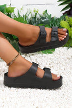 Load image into Gallery viewer, Black Double-buckle EVA Slippers