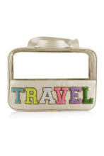 Load image into Gallery viewer, Black TRAVEL Chenille Letter Clear PVC Makeup Bag