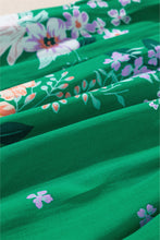 Load image into Gallery viewer, Green Floral Print Bubble Sleeve Smocked Tiered Midi Dress