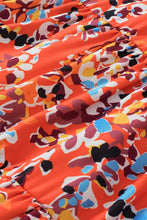 Load image into Gallery viewer, Orange Floral Printed Ruffle Sleeve Curvy Babydoll Blouse -PLUS