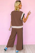 Load image into Gallery viewer, Strawberry Pink Color Block Detail Casual Two-piece Set