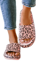Load image into Gallery viewer, Leopard Print Thick Sole Slip On Slippers