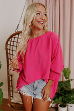Load image into Gallery viewer, White Smocked Wrist Shift Top
