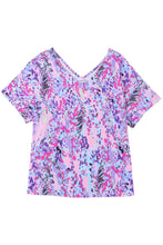 Load image into Gallery viewer, Sky Blue Loose Painted Floral Tee
