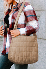 Load image into Gallery viewer, White Quilted Zipper Large Shoulder Bag