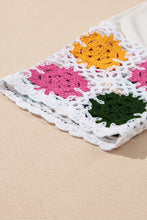 Load image into Gallery viewer, White Floral Crochet Splicing Sleeve T Shirt Dress